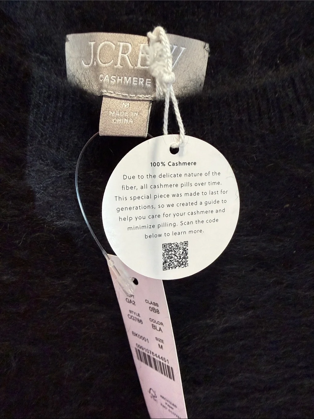 NWT J.Crew Cashmere Sleeveless Sweater, Black, Sz M